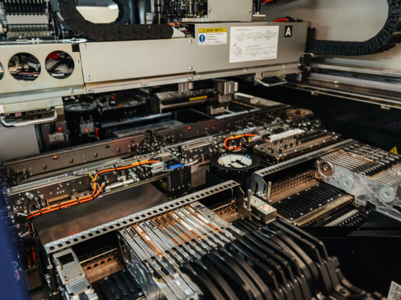 SMD component feeders on a Yamaha pick-and-place machine